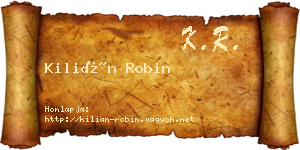 Kilián Robin névjegykártya